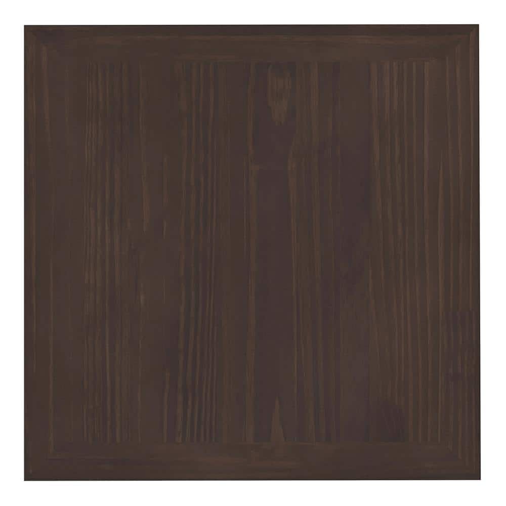 Warm Walnut Brown Solid Wood End Table with Storage Shelves