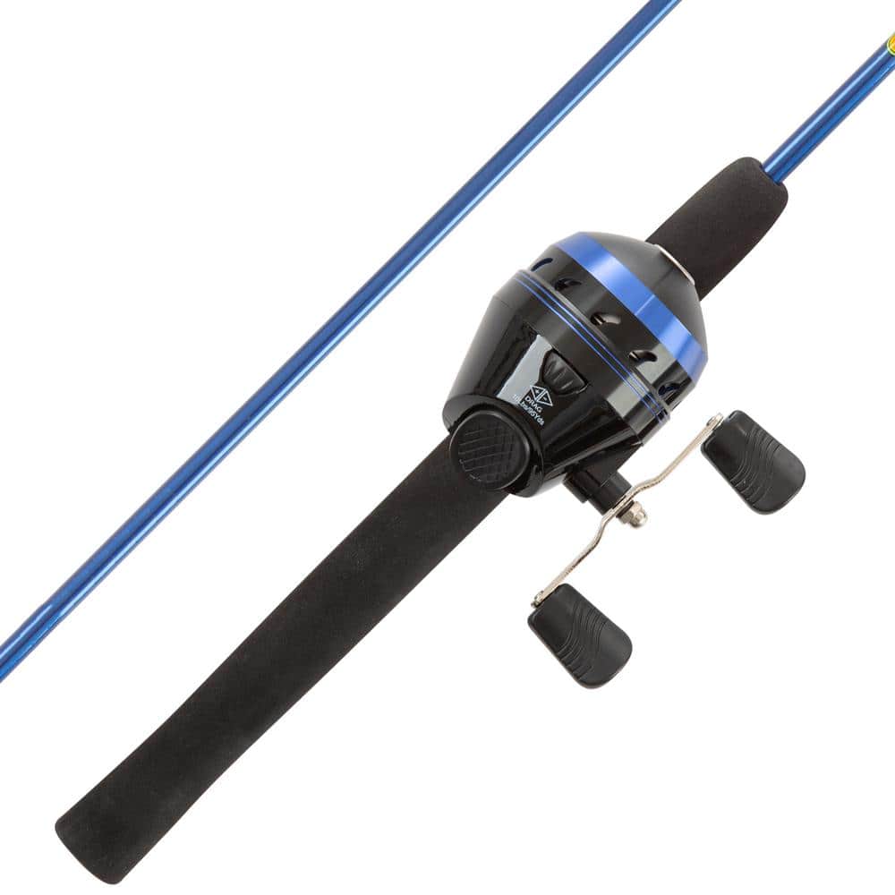Dark Blue 5 ft. 6 in. 2-Piece Portable Fiberglass Fishing Rod, Reel Combo,  Spincast Reel for Beginners, Kids and Adults 340921XFF - The Home Depot