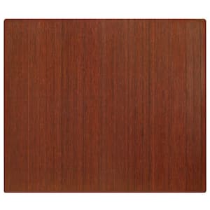 Standard Dark Brown Mahogany 48 in. x 60 in. Bamboo Roll-Up Office Chair Mat without Lip