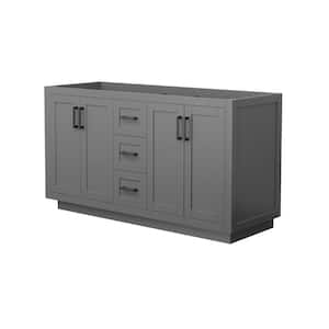 Miranda 59.25 in. W x 21.75 in. D Double Bath Vanity Cabinet Only in Dark Gray