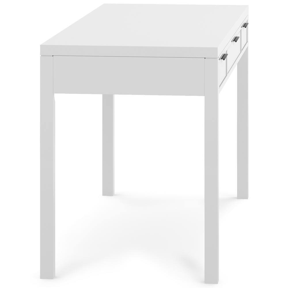 Hollander 60" White Solid Wood Desk with Drawers and Keyboard Tray