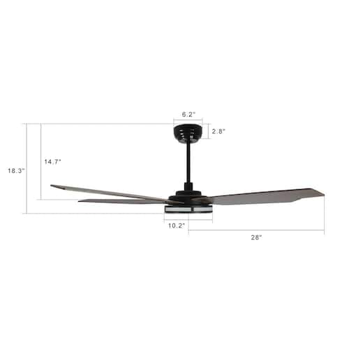 Explorer 56 in. Indoor/Outdoor Dark Brown Smart Ceiling Fan, Dimmable LED Light and Remote, Works with Alexa/Google Home Ceiling Fans With Lights