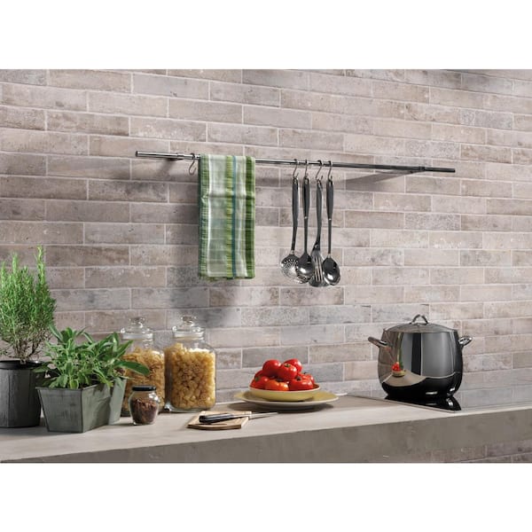 MSI Capella Taupe Brick Matte Porcelain Tile 2 in. x 10 in., Floor