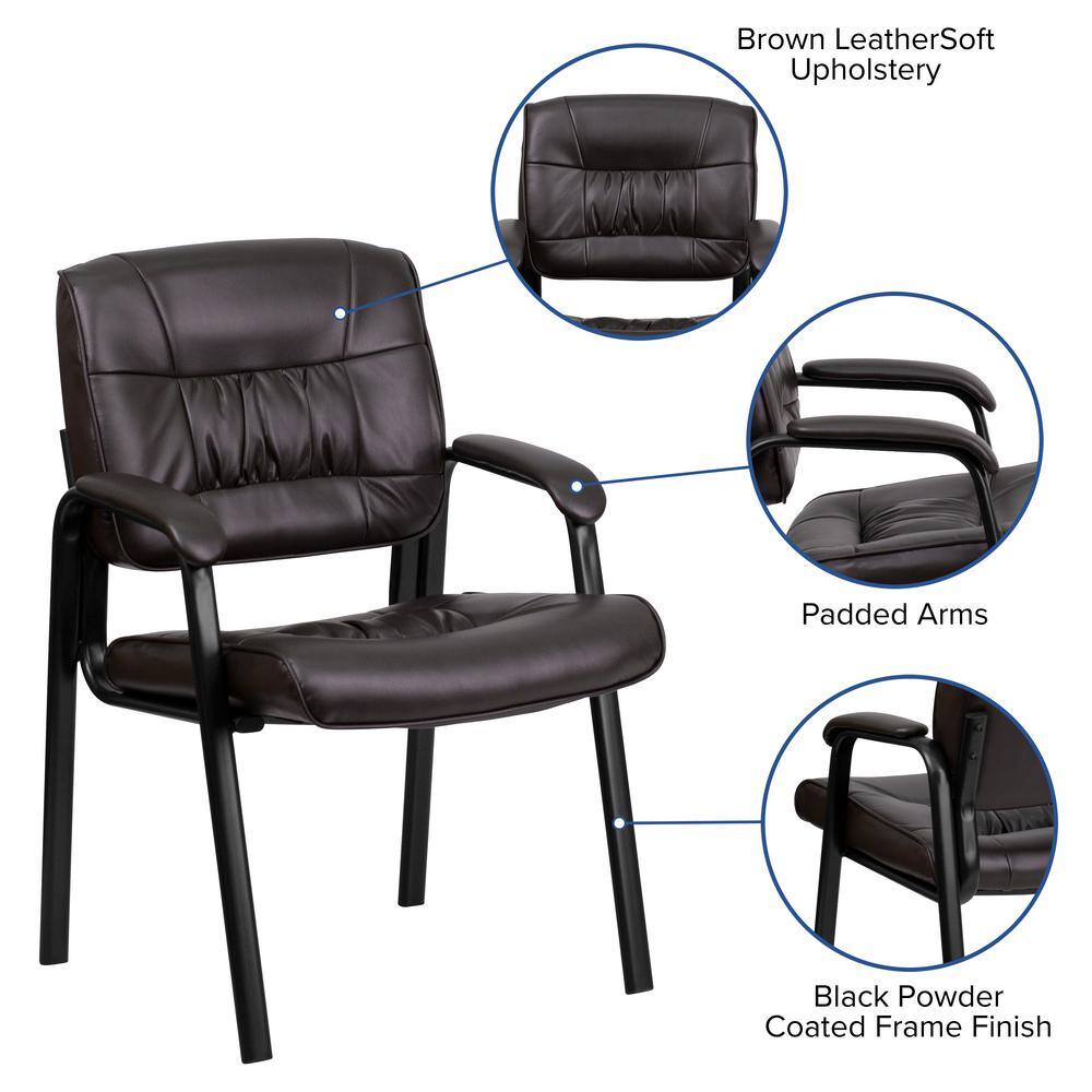 Ergonomic Brown LeatherSoft Executive Chair with Metal Frame