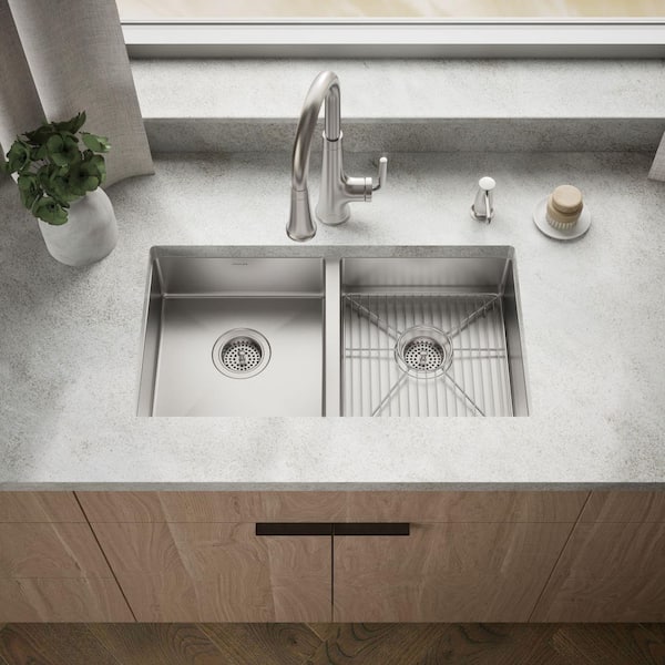 Strive 29-1/2 in. Undermount Double-Bowl Kitchen Sink