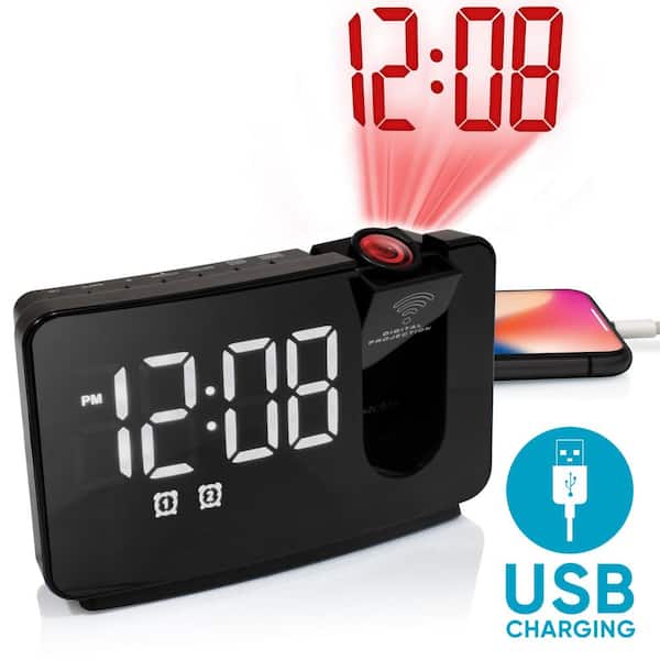 Westclox Black Projection Alarm Clock, Westclox Lcd Digital Alarm Clock With Automatic Backlight