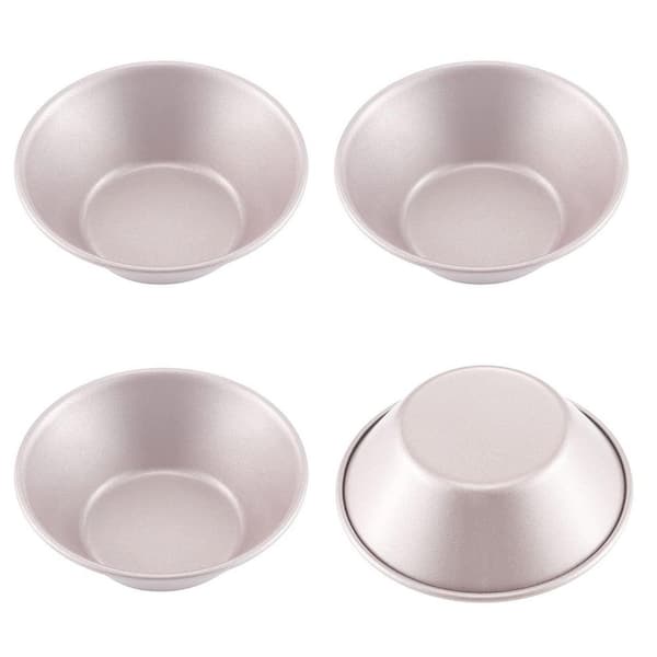 3-Inch 4-Piece Non-Stick Round Mini Cake and Loaf Pan Set, Champagne Gold, PTFE & PFOA Free, Oven and Instant Pot Safe