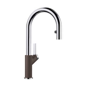 Urbena Single-Handle Pull Down Sprayer Kitchen Faucet in Cafe/Chrome