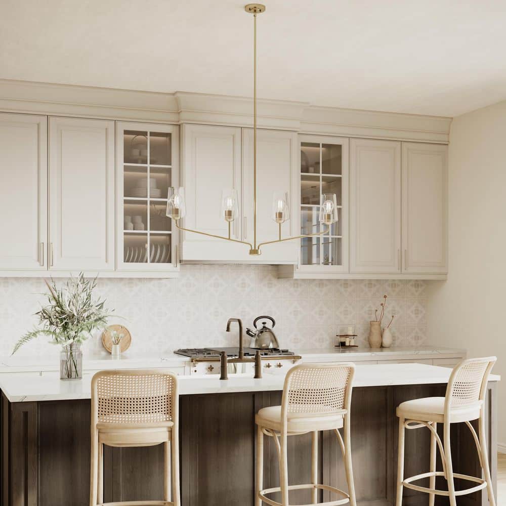 Celino 44 in. 4-Light Champagne Bronze Small Round Chandelier with White Glass Shades for Breakfast Nook price history on PriceWatchPro