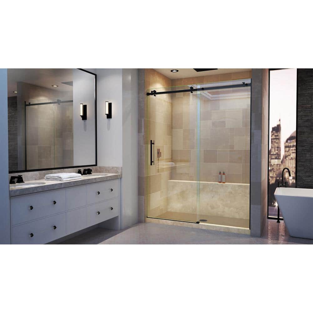 DreamLine Enigma Air Frameless Sliding Shower Door in Satin Black