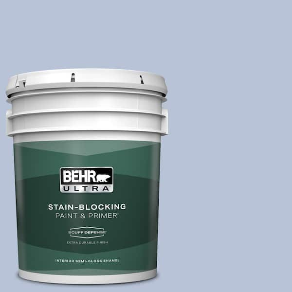 BEHR ULTRA 5 gal. #610C-3 Virginia Blue Extra Durable Semi-Gloss Enamel Interior Paint & Primer