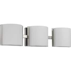 Arch LED Collection 3-Light Brushed Nickel Etched Glass Modern Bath Vanity Light