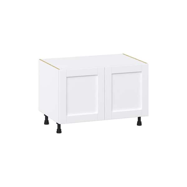 J COLLECTION Mancos Bright White Shaker Assembled Apron Front Sink Base Kitchen Cabinet (36 in. W x 24.5 in. H x 24 in. D)