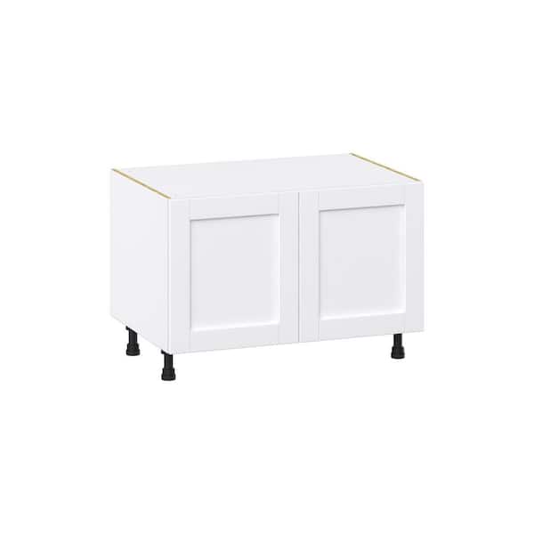 J COLLECTION Milton 36 in. W x 24 in. D x 34.5 in. H Assembled Shaker Apron Front Sink Base Kitchen Cabinet in Bright White