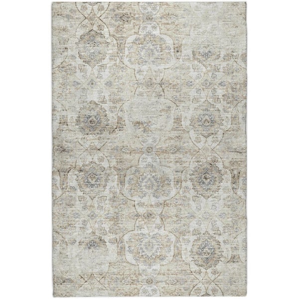 Dream Shag Premium Machine Washable Abstract ADS95 Linen 10 ft. x 14 ft. Area Rug