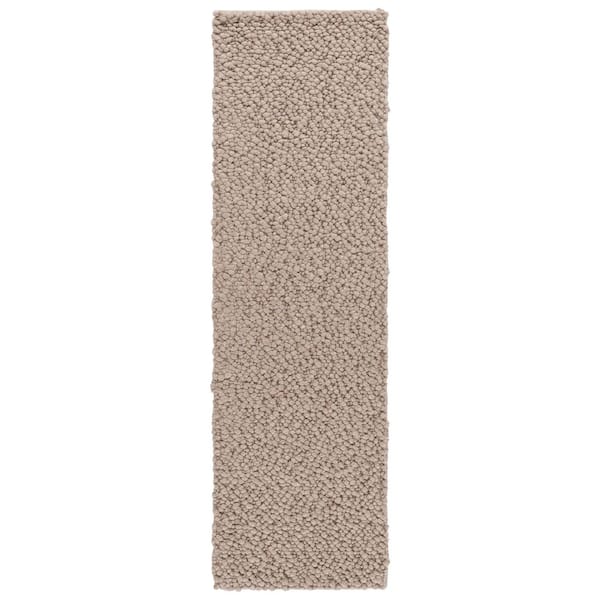 Natura 2 ft. x 8 ft. Taupe Modern Solid Runner Rug