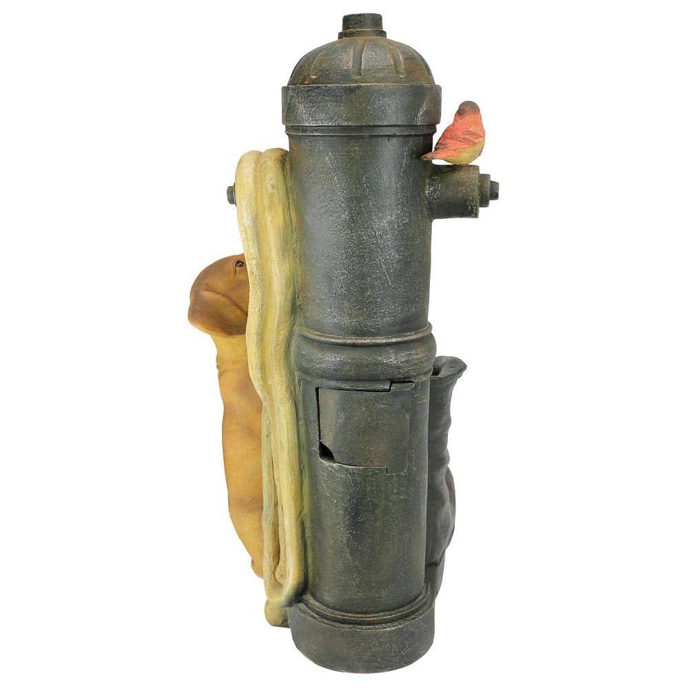 Fire Hydrant Pooch Garden Fountain with LED Light