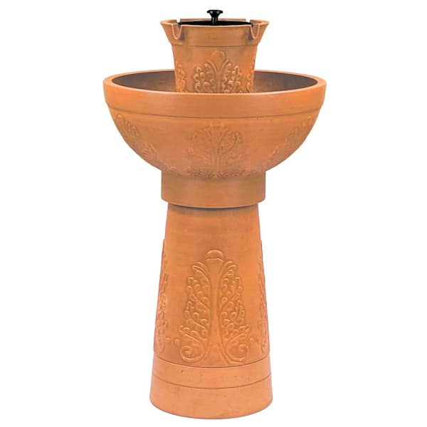BERNINI FOUNTAINS Lecce Cordless Modular Fountain Tiered, Terracotta