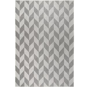 Nicole Miller Patio Country Danica Blue/Grey 4 ft. x 5 ft. Geometric ...