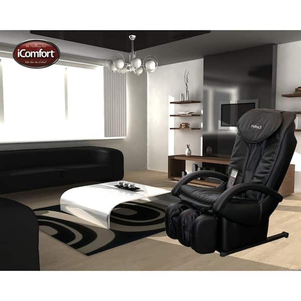 iComfort Black Faux Leather Reclining Massage Chair