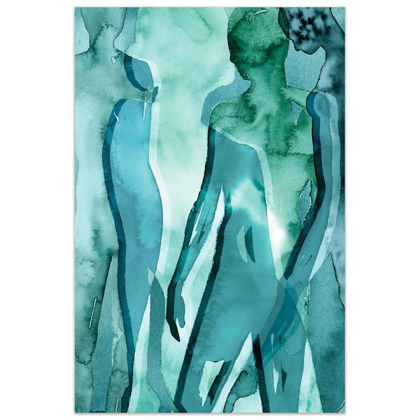 Empire Art Direct "Water Women II" by EAD Art Coop Frameless Free-Floating Tempered Art Glass Wall Art