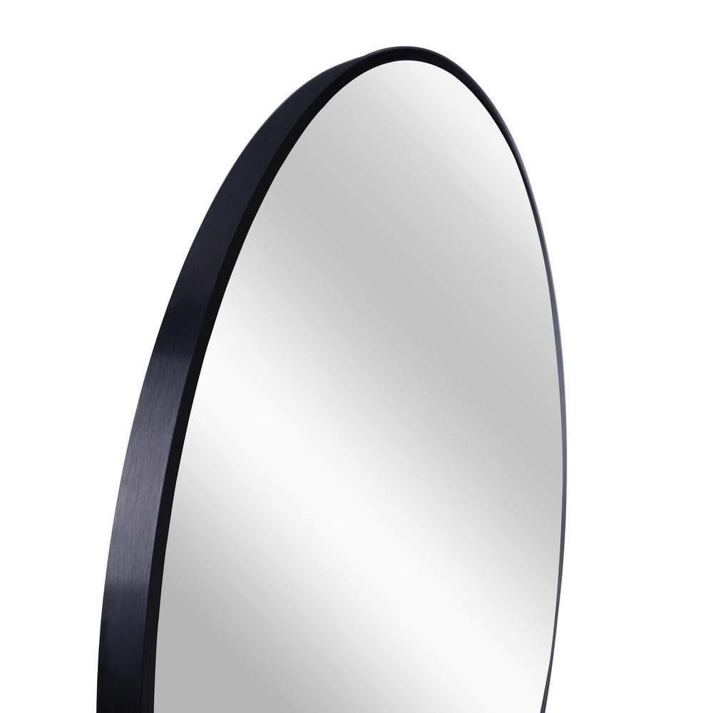 Black 24-Inch Round Metal Framed Dresser Mirror