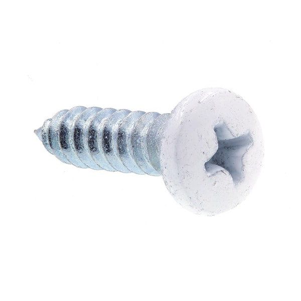 Prime-Line #10 x 3/4 in. Zinc Plated Steel With White Head Phillips Drive Pan Head Self-Tapping Sheet Metal Screws (25-Pack)
