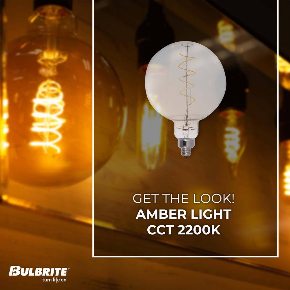Oversized Clear Globe LED Edison Bulb, Dimmable 2200K