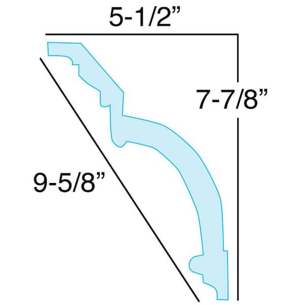 American Pro Decor 7-7/8 in. x 5-1/2 in. x 96 in. Leaf Polyurethane Crown Moulding Pro Pack 16 LF (2-Pack)