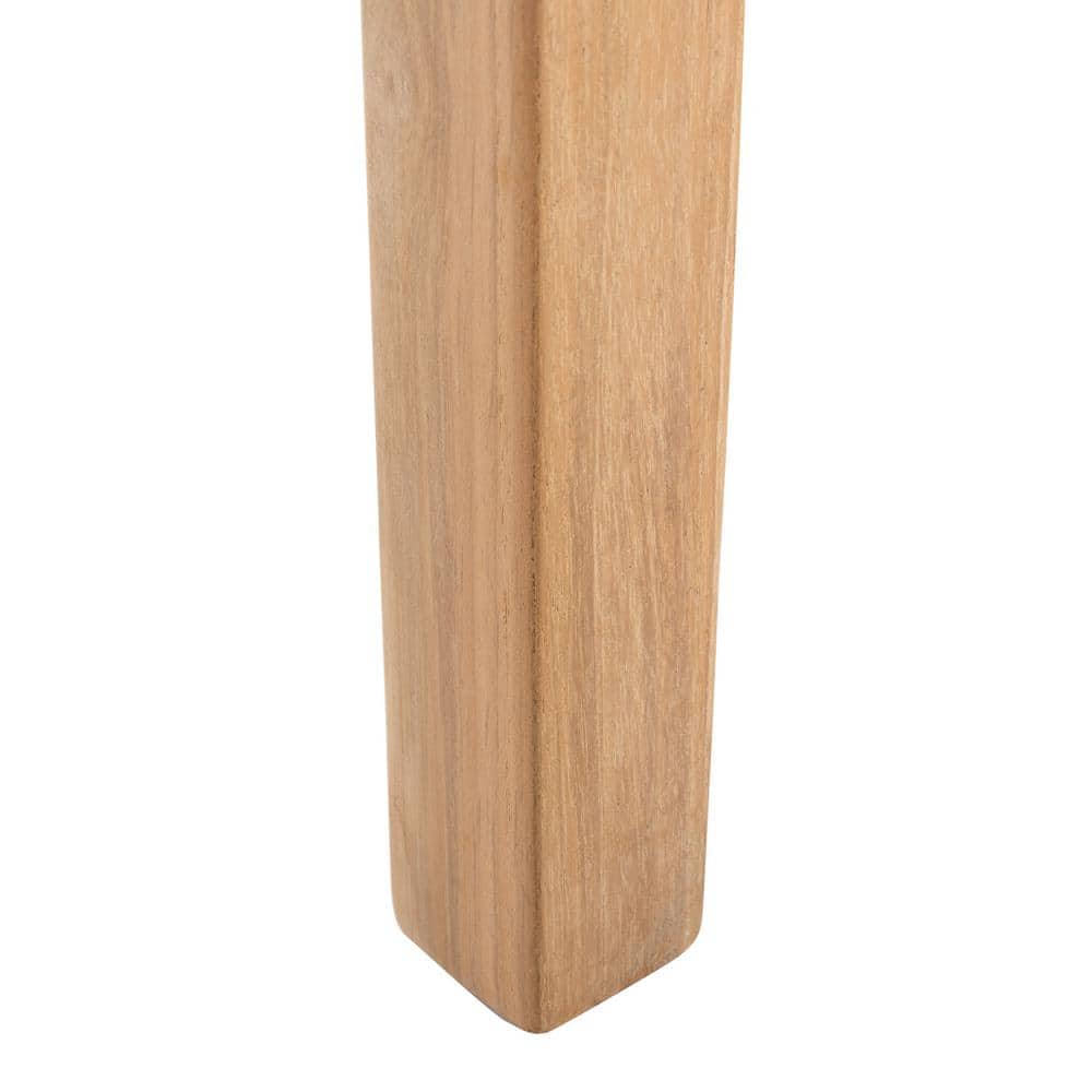 Natural Teak and White Leather Counter Stool