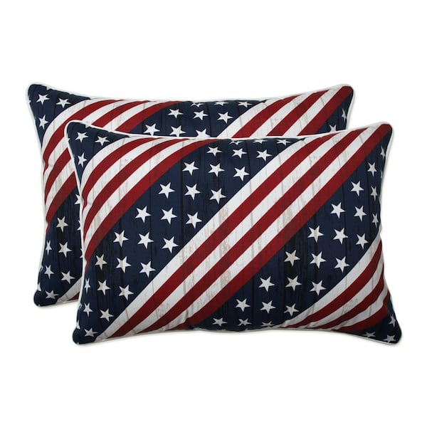 Pillow Perfect Red Rectangular Outdoor Lumbar Throw Pillow 2-Pack