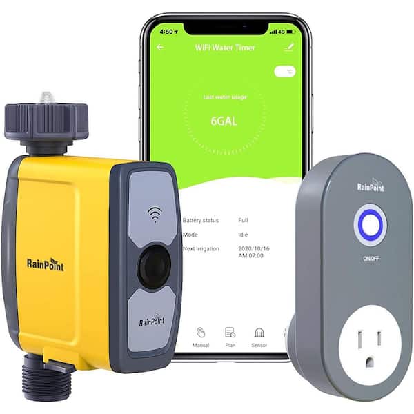 Smart Wi-Fi Water Timer for Garden Hose Faucet Sprinkler (Hub Included), Automatic Irrigation System