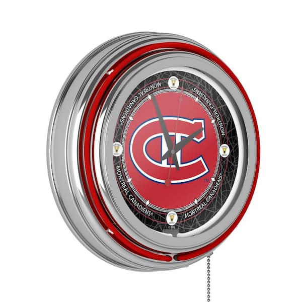 Trademark Global 14 in. Vintage Montreal Canadiens NHL Neon Wall Clock
