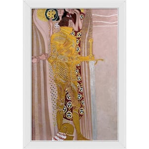 Beethoven Frieze, The Well-Armed Strong by Gustav Klimt Galerie White Framed Abstract Painting Art Print 28 in. x 40 in.
