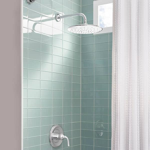 Spectra+ 1-Spray Patterns 11 in. Single Wall Mount Fixed Shower Head in Polished Chrome