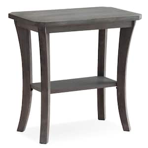 Driftwood Collection 24 in. Rustic Gray Wire Brushed Driftwood Narrow Chairside Table