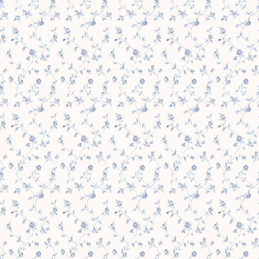 Miniatures 2 Blue/White Rose Bud Trellis Vine Design Matte Finish Non-Paste