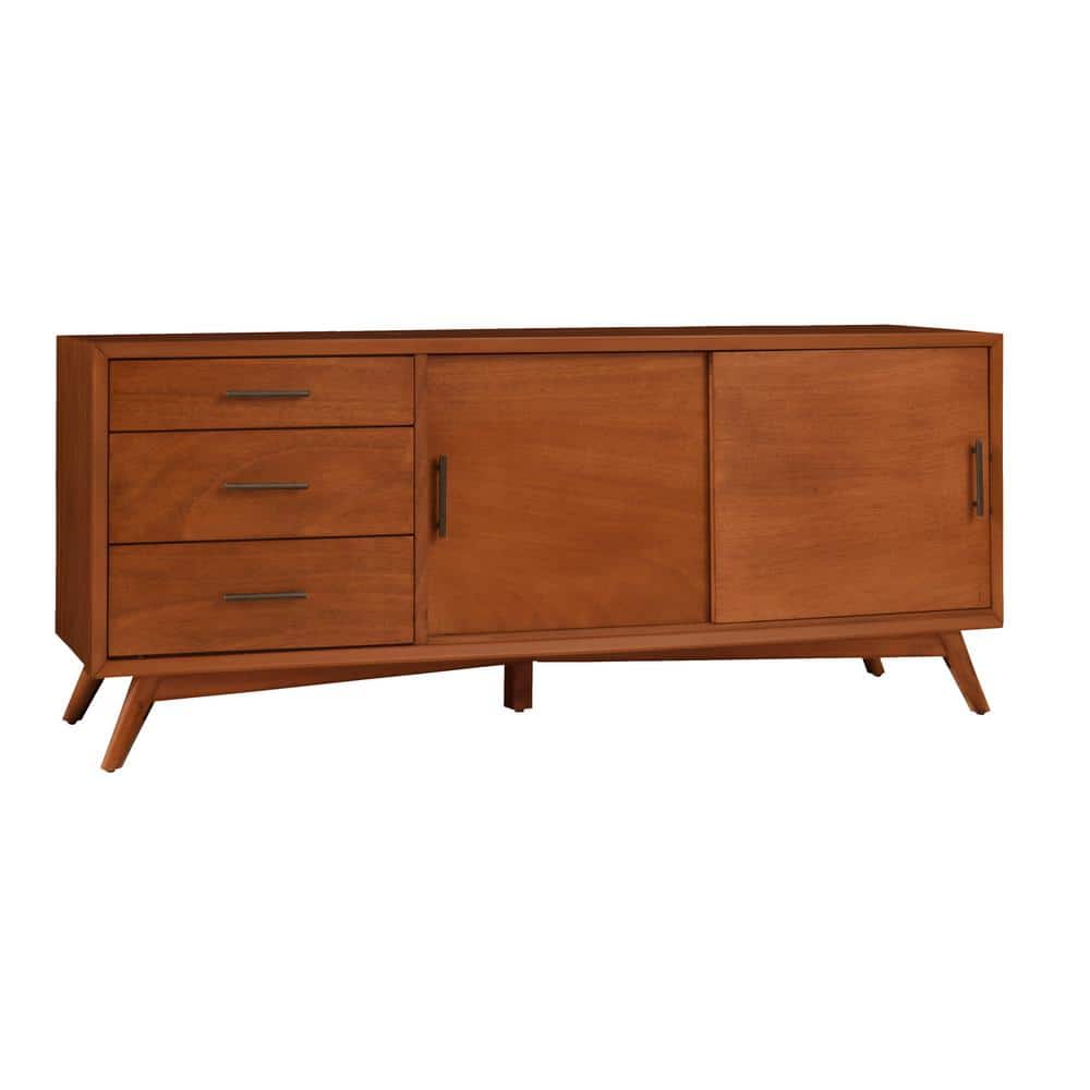 Flynn Transitional Acorn Brown Mahogany TV Console with Storage