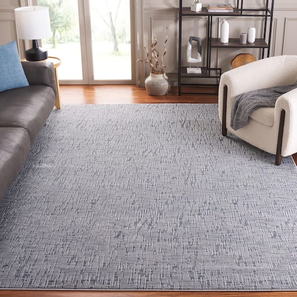 Continental 8 ft. x 10 ft. Dark Gray/Light Gray Parallel High-Low Area Rug
