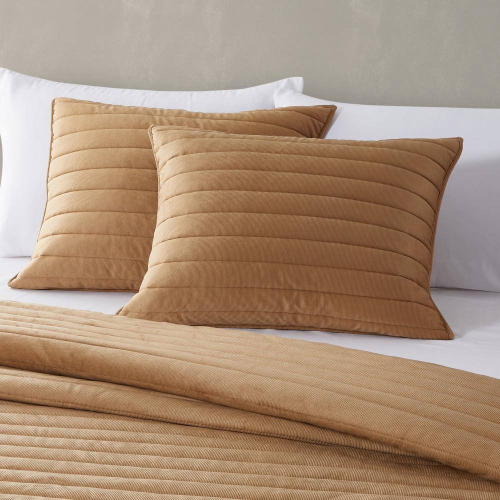 Gold Cotton Queen Quilt Set with Shams