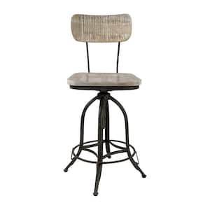 Mason 27 in. Natural Driftwood Low Back Metal Counter Stool