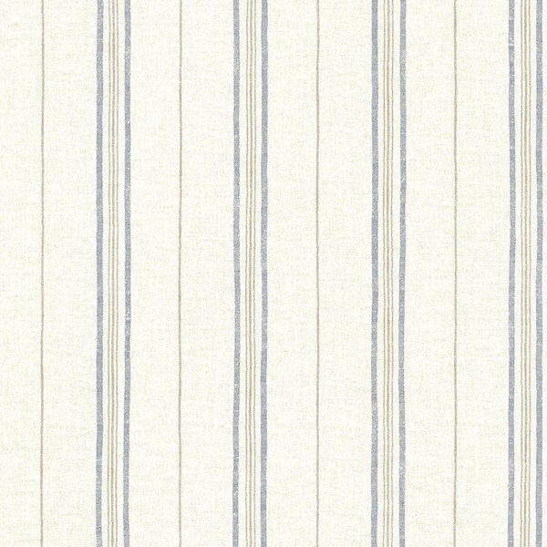 Chesapeake Calais Navy Grain Stripe Paper Strippable Roll Wallpaper (Covers 56.4 sq. ft.)