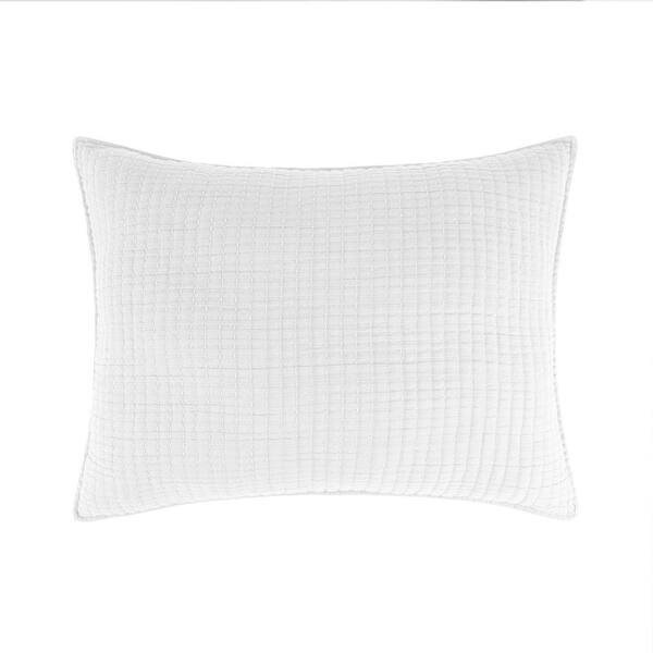 LEVTEX HOME Caden Bright White Cotton Gauze 26 in. x 20 in. Standard Sham