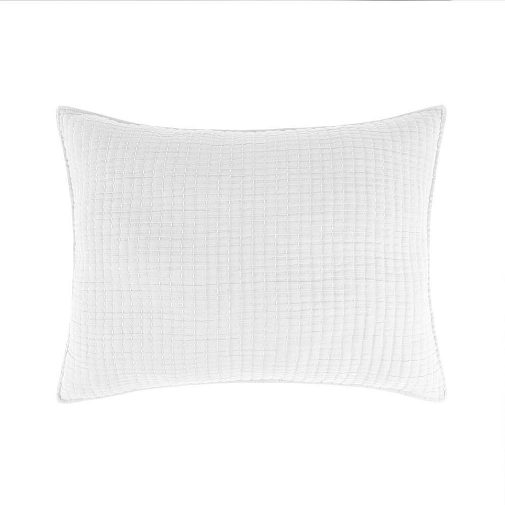 Levtex Home Caden Bright White Cotton Gauze 26 in. x 20 in. Standard ...