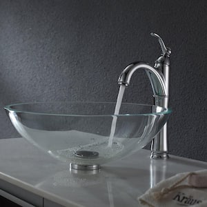 Glass Vessel Sink in Crystal Clear