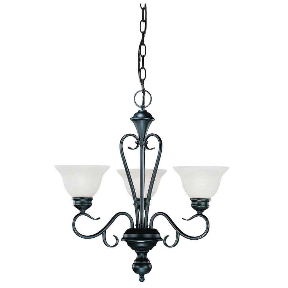 Black Transitional 3-Light Devonshire Chandelier