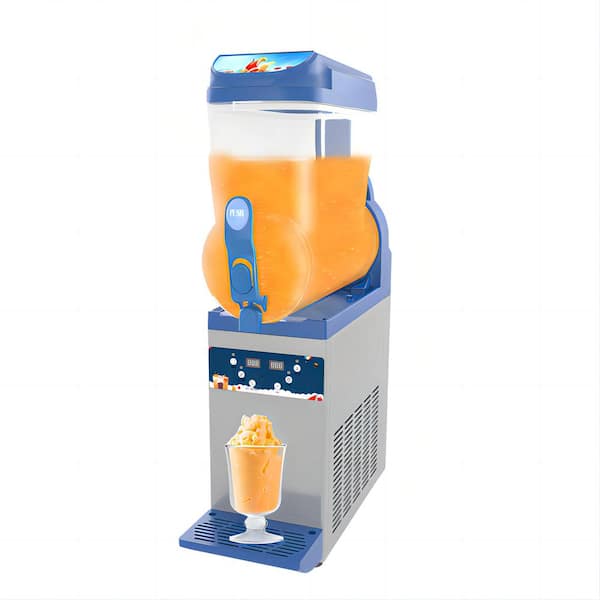 JEREMY CASS 528 oz. Blue and Silver Snow Cone Machine with 15 L Tank Commercial Slushy Machine, 500W