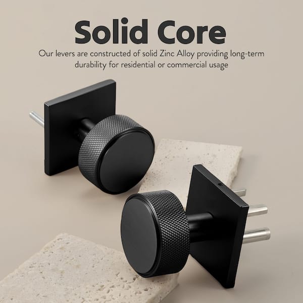 McBowery Taylor Matte Black Modern Flat Knurled Interior Dummy