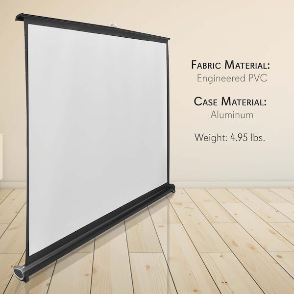Pyle Portable Projector Screen - Mobile Projection Screen Stand,  Lightweight Carry & Durable Easy Pull Out System for Schools Meeting  Conference