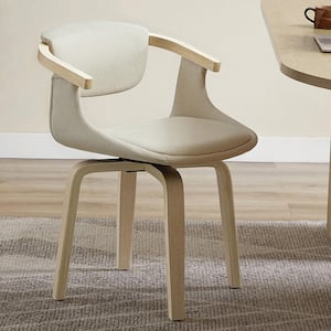 APOLLO Gray Velvet Tufted Round Swivel Accent Chair